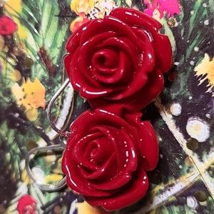 Earrings - Red Roses